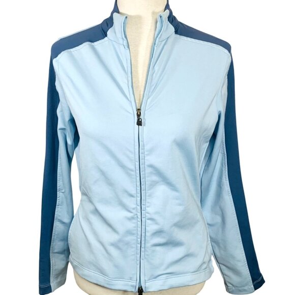 Danskin Retro Style Tape Stripes Track Jacket Size S Blue Activewear Casual Gym - Picture 2 of 16